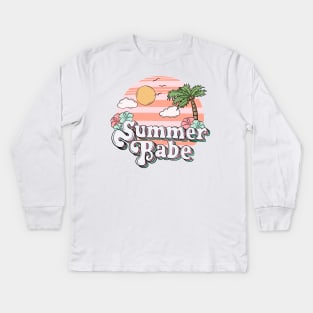 "Summer Babe" Tropical Vibes Kids Long Sleeve T-Shirt